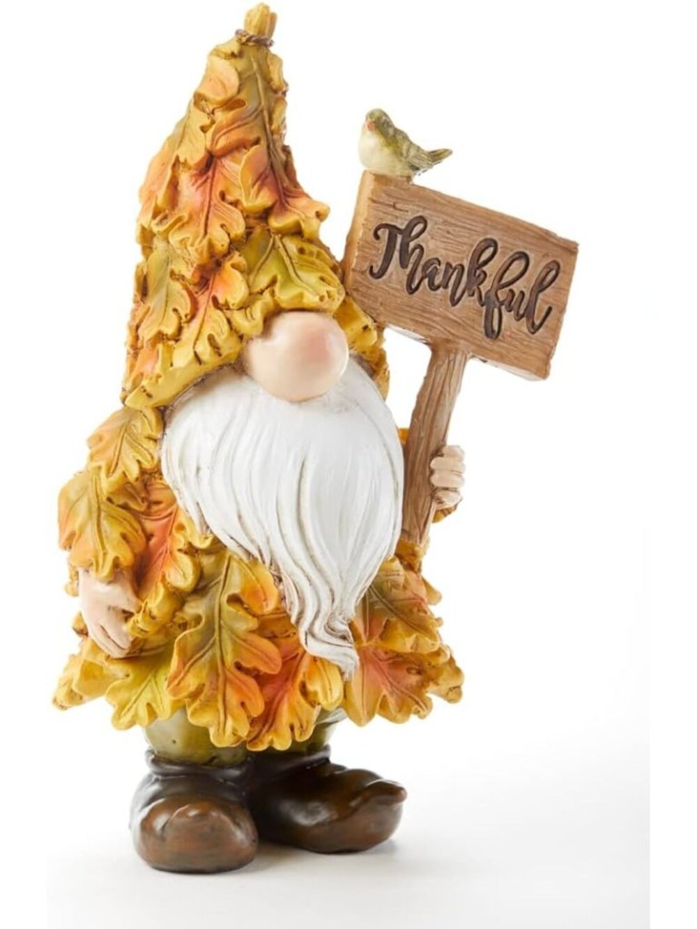 Thanksgiving Autumn Gnome Holding Thankful Sign - Hand-Painted Fall Decoration